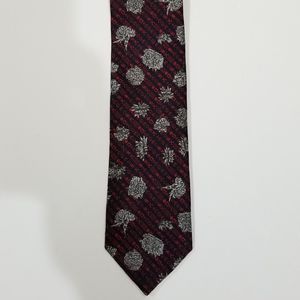 Floral and Symbols Tie Red White Blue Men's OS